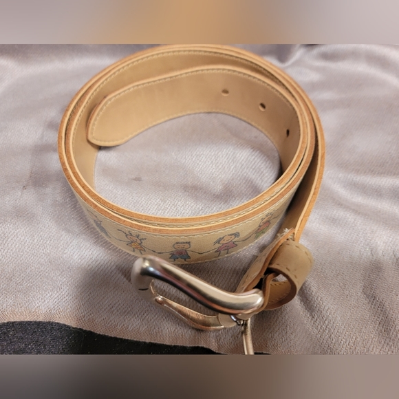 Vintage Little Children Holding Hands Design Belt, Made in the USA, SZ XL - Picture 3 of 9
